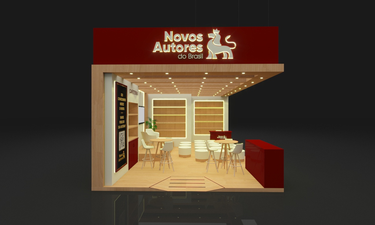 Área de autógrafos e cafeteria do estande NAB