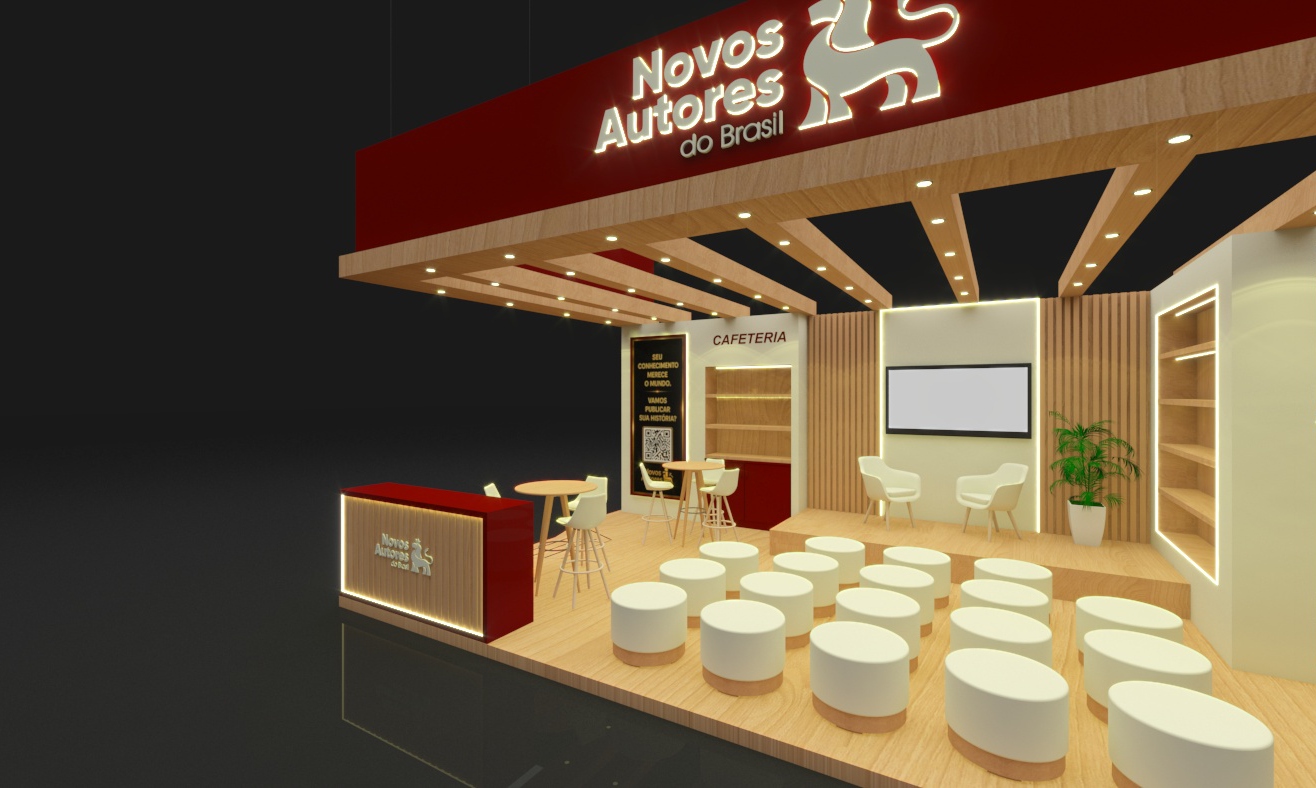 Vista geral do estande NAB com plateia